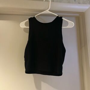 Black High-Neckline Crop Top